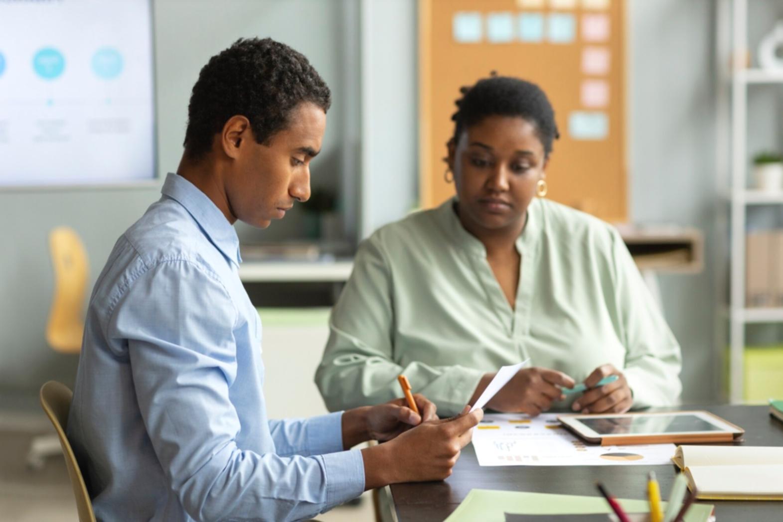 Modern workspace with financial planning materials